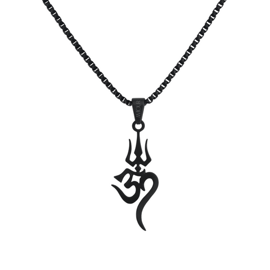 OM+Trishul Pendant (BLACK)