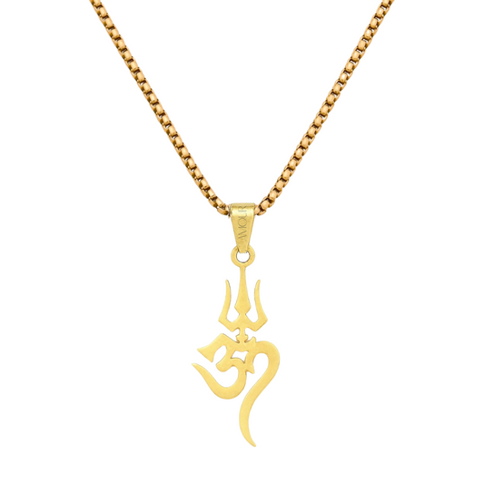 OM+Trishul Pendant (GOLD)