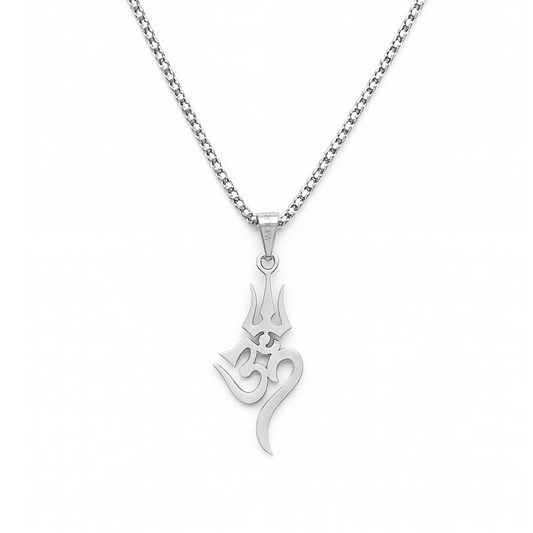 OM+Trishul Pendant (SILVER)