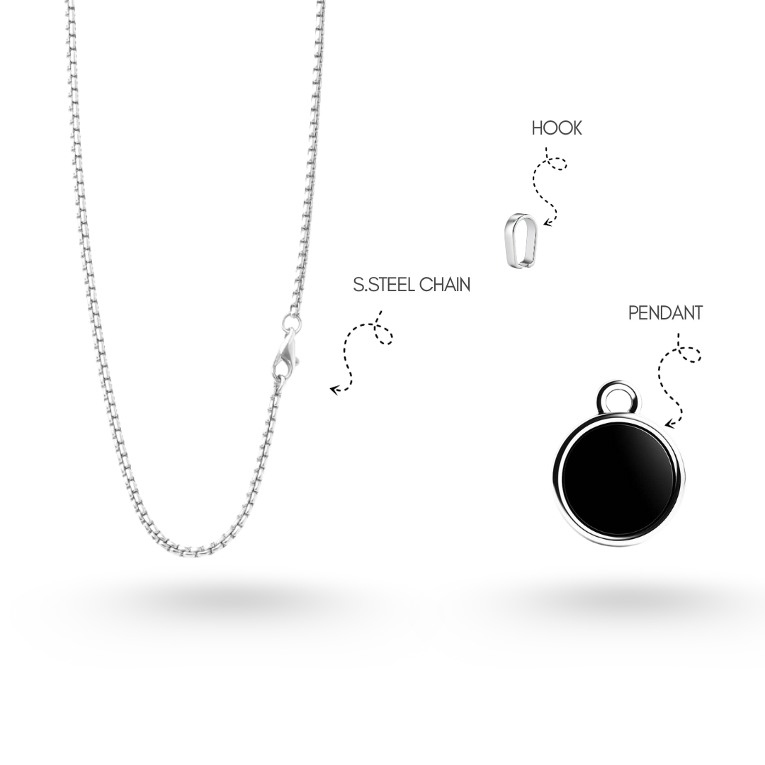 Round Glass Pendant (SILVER)