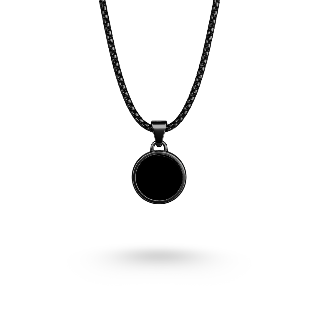 Round Glass Pendant (BLACK)