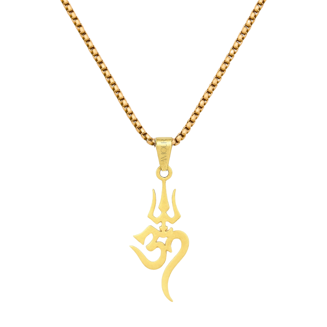 OM+Trishul Pendant (GOLD)