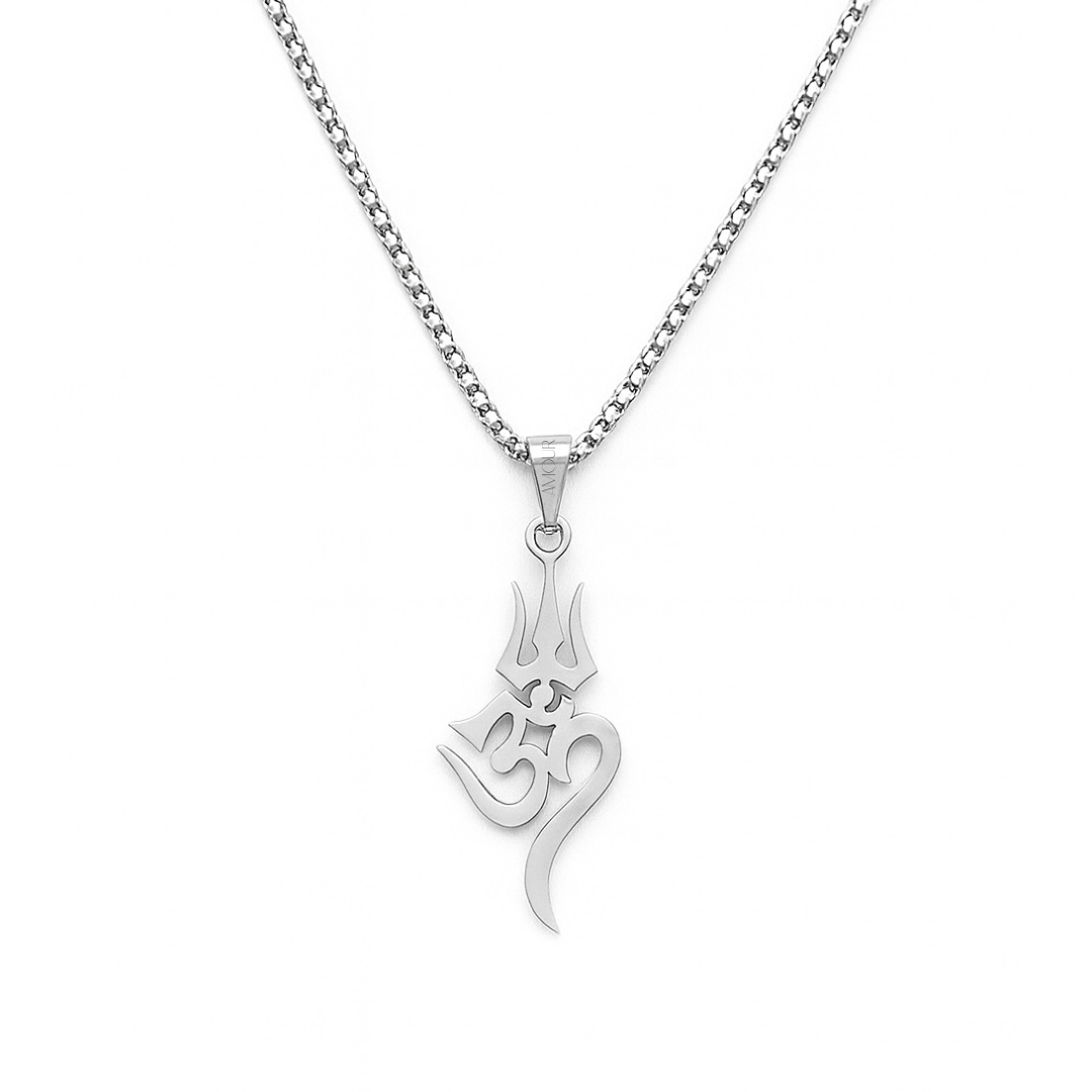 OM+Trishul Pendant (SILVER)