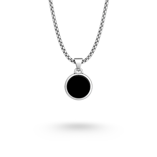 Round Glass Pendant (SILVER)